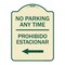 Signmission No Parking Anytime Prohibido Estacionar W/ Left Arrow Heavy-Gauge Alum, 24" x 18", TG-1824-23767 A-DES-TG-1824-23767 - alternate 1